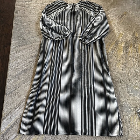Everlane Stripe Maxi Dress black white stripe tencel tie waist modest medium new - Picture 8 of 15